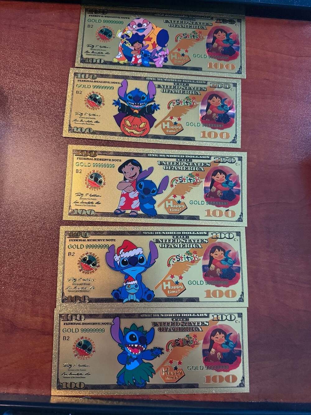 Disney Lilo & Stitch Gold Foil Novelty Banknote Set